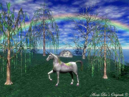 Willows Unicorn - fantasy, rainbow, unicorn, willows, other