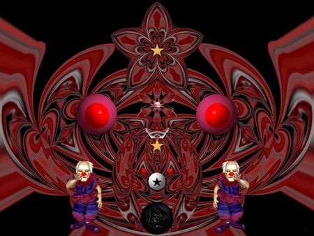 Mean Clowns - eye candy, collage, 3d, fractal, abstract