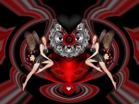 Red Dreams of Black - eye candy, collage, 3d, fractal, abstract