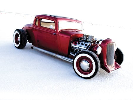 Red 33 - plymouth, coupe, 1933, hot rod