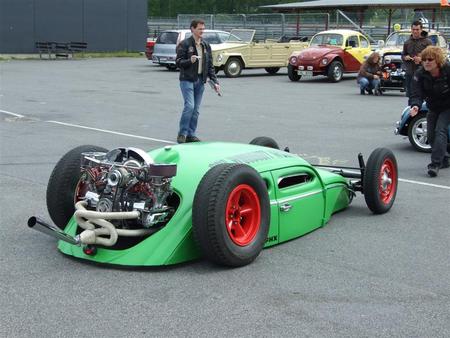 How Low Can You Go - chopped, red wheels, custom, hot, rod