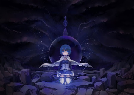 All Alone - mahou shoujo madoka magica, alone magic, tears, miki sayaka