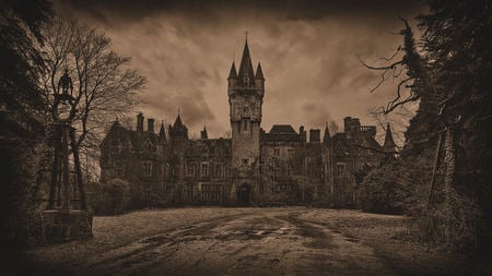 To All Who Shall Enter Here - creepy, haunted, fearing, ghostly, ghost, castle, fear, old, spooky