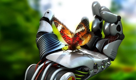 robot - abstract, tyy, robot, fantasy, animal, hand, er, sd, butterfly, iron, color, uuy