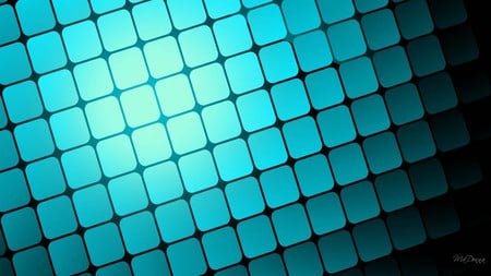 Turquoise Light Squares - turquoise, abstract, blues, light, effect