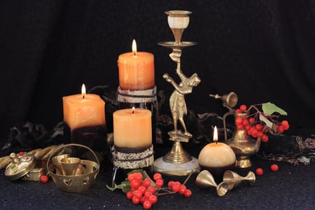 candles for MissAnna - burning candles, still life, statue, beautiful