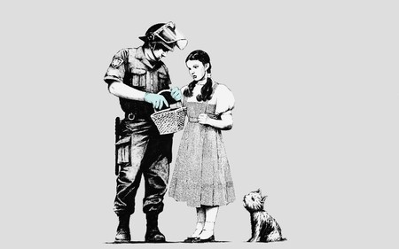 Stop and Search - banksy, cop, alice, graffiti, art