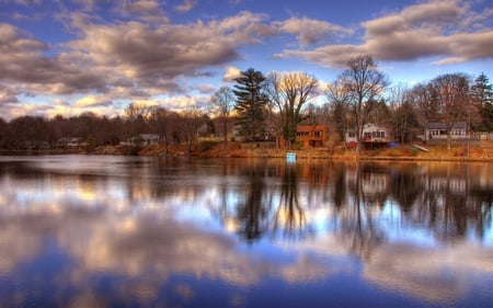 beautiful reflection in water of sky - gorgeous, mirror, image, like, beautiful, sky