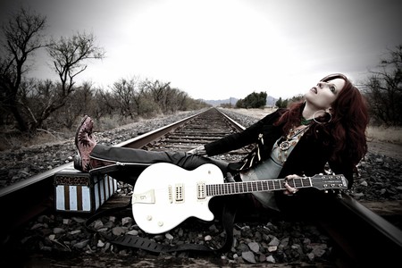 SERENADE - guitar, female, train tracks, serenade