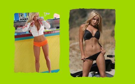 Twins ? - hips, swimwear, shorts, blond, orange, cute