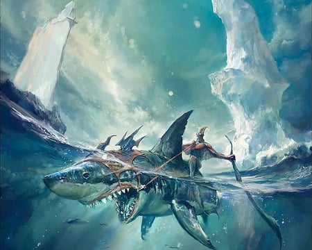 Riding a Shark - fantasy