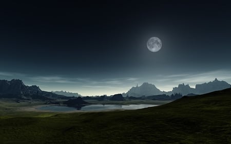 full moon - moon, sky, nature, landscape