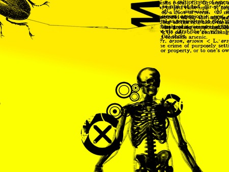 Skeleton Pop Art - definition, skeleton, yellow