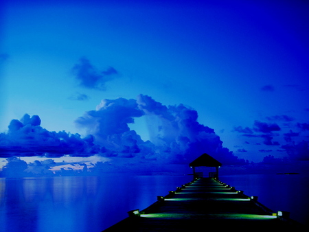 Dock - lakes, nature, blue, dock