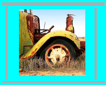 Alone - alone, car, wing, decay, tyre, photography, rust