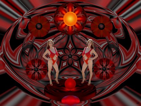 Redhots - eye candy, collage, 3d, fractal, abstract