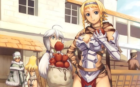 Apple - blade, anime, queens, girl, apple, sexy, armour