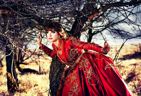 Red dress - dress, models, female, red