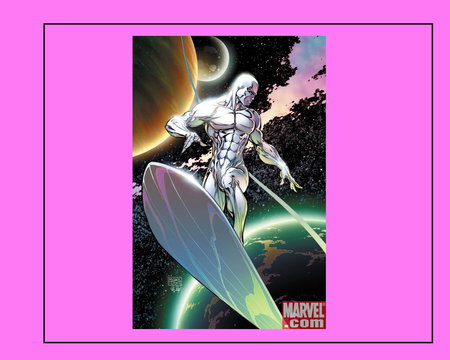 Silver Surfer Cool Dude - silver, graphic, surfer, space, cosmic, marvel