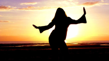 Dancing in the Sunset - woman, nature, beach, beautiful, photography, sunset