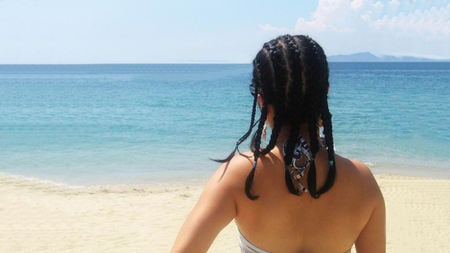 Are they ever coming back? - alone, beautiful, beach, brunette, ocean, sand, lost, female, woman