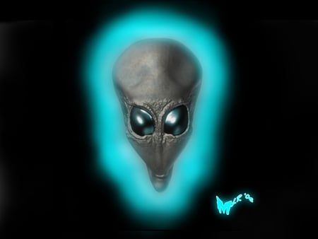 alienrender - blue, alien, gray, teal, face