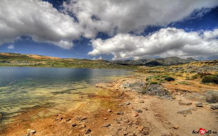 Lake and Sky - sky, lake, landscape, clouds, mountains