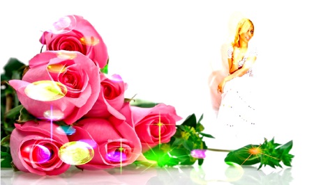 Kanchan Bagari: Rose Wallpaper - love, kanchan bagari, roses, girl, heart, fantasy, pink, red, cute