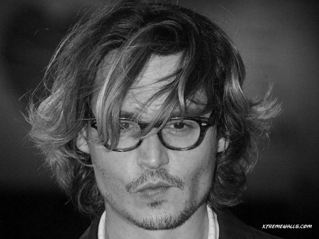 J Depp - portrait, johnny depp, black and white, actor