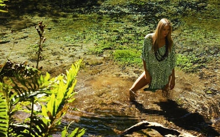 Gianne Albertino - water, people, gianne albertino, beautiful, models, celebrity, river, nature, green, brazil, brazilian