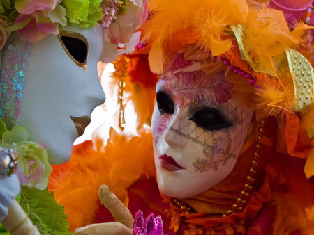 carnival - mask, green, venice, orange, carnival