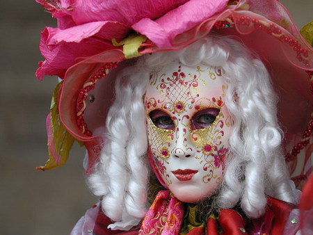 pink - mask, carnival, pink, venice