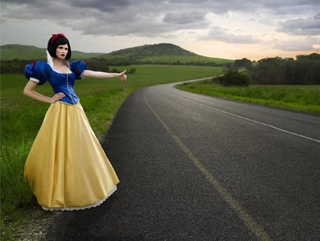 SNOWWHITE IS HITCHHIKING  OMG - gorgeous, snowwhite, a, beautiful