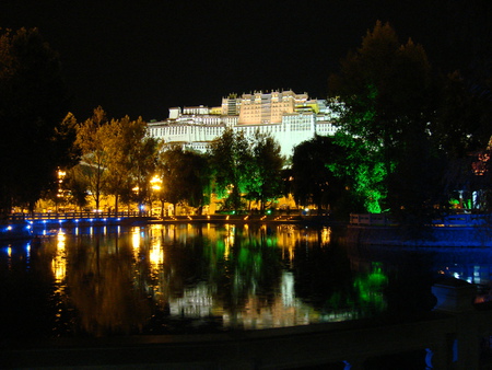 Potala Palace Tibet - ancient, lhasa, lights, residence, evening, religion, dalai lama, buddhism