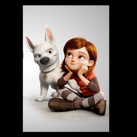 Bolt - bolt, fantasy, beautiful, girl, movie, dog, love