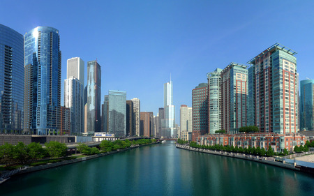 Sail in Chicago - landscape, city, architecture, chicago, usa, river, modern, skyscrapers, america, sky