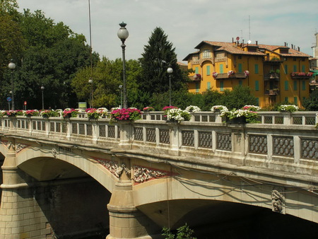 Parma  Italy  For my friend Cinzia - nice architecture, italy, flowers, bridge, parma