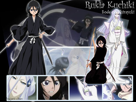 Rukia - white, girls, anime, black, cute