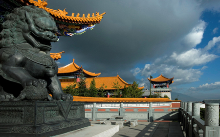 china - orange, sky, china, old