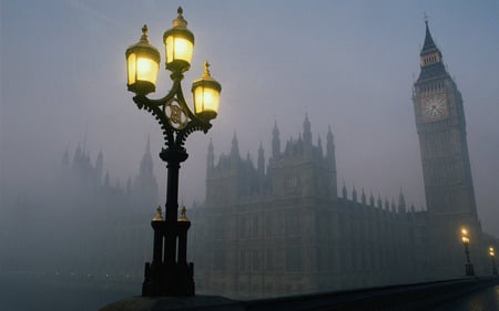 foggy london - fog, big, london, ben