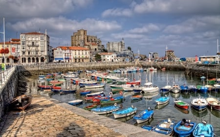 Lovely View - boat, harbour, sailboats, sailing, marina, view, port, houses, sky, clouds, house, beautiful, sea, road, city, beauty, colors, lovely, architecture, buildings, boats, colorful, nature, sailboat, peaceful