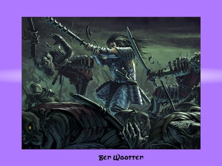 Samurai vs Zombies - cool, zombies, battle, samurai, art