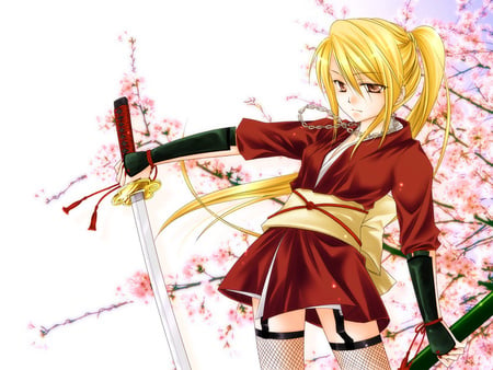 anime girl with sword - sword, anime, girl, with