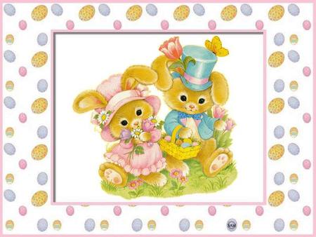 CUTE EASTER BUNNY CARD - card, easter, cute, bunnies