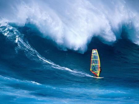 Brave sailing (for Dori) - brave, water, photograph image, ocean, sailing, big, nature, picture, wave, wall, wallpaper