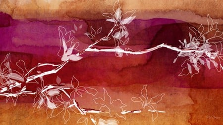 Artworks - art, abstract, smudge, painted, flower