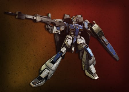 Zeta Blue Frame Gundam - anime, mecha, zeta, gundam, blue frame, beam rifle