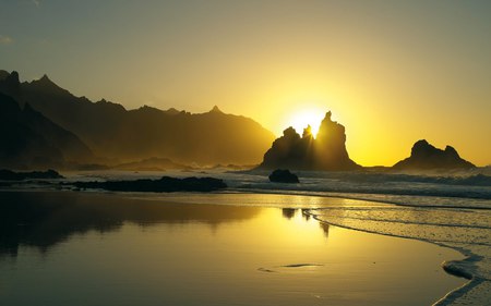 Sunset Tenerife - glow, water, sunset, reflection