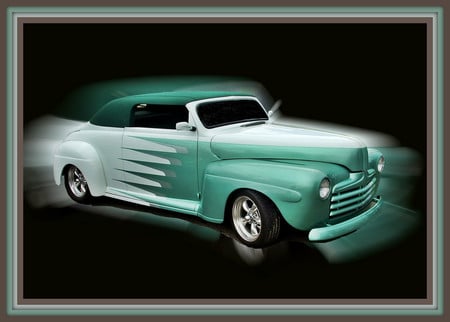 Sea Bass Car - white, green, car, frame