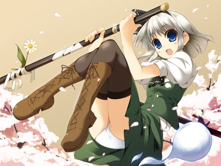 Konpaku Youmu - touhou, girl, kompaku, anime, sword, youmu